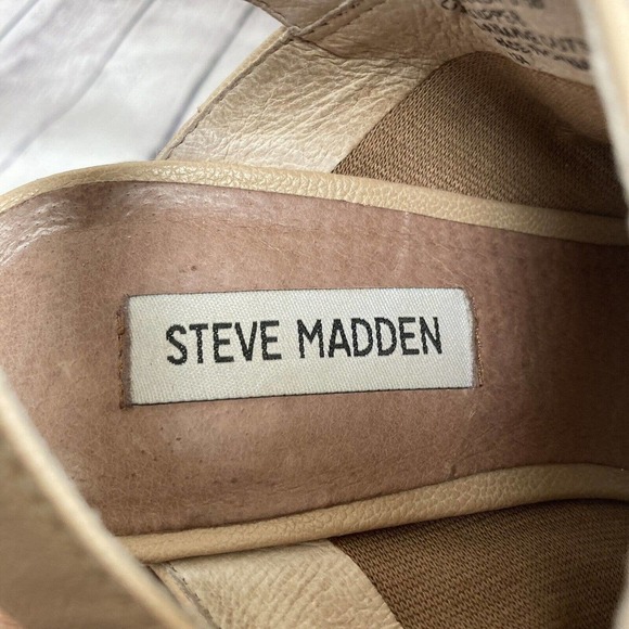 Steve Madden Corizon Wedge Open Toe Sandal Beige Womens Size 8.5 - Picture 9 of 10
